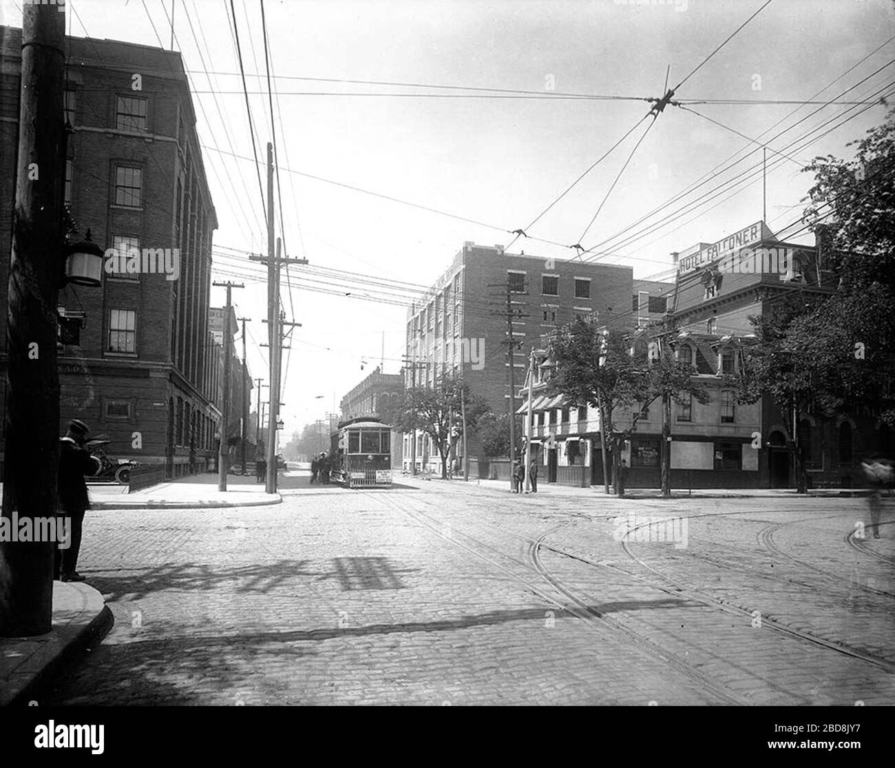 English The Hotel Falconer At The North West Corner Of King Street West And Spadina Avenue Toronto Ontario Canada Circa 1900 Date Qs P 1900 00 00t00 00 00z 9 P1480 Q This Image Is Available From The City Of Toronto Archives