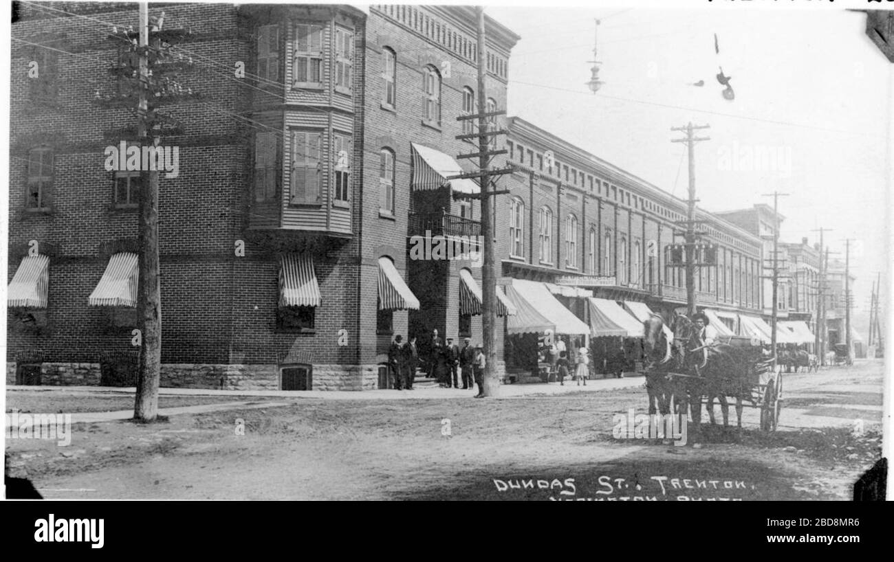 "Reproduction of a postcard of Dundas Street, Trenton, taken by