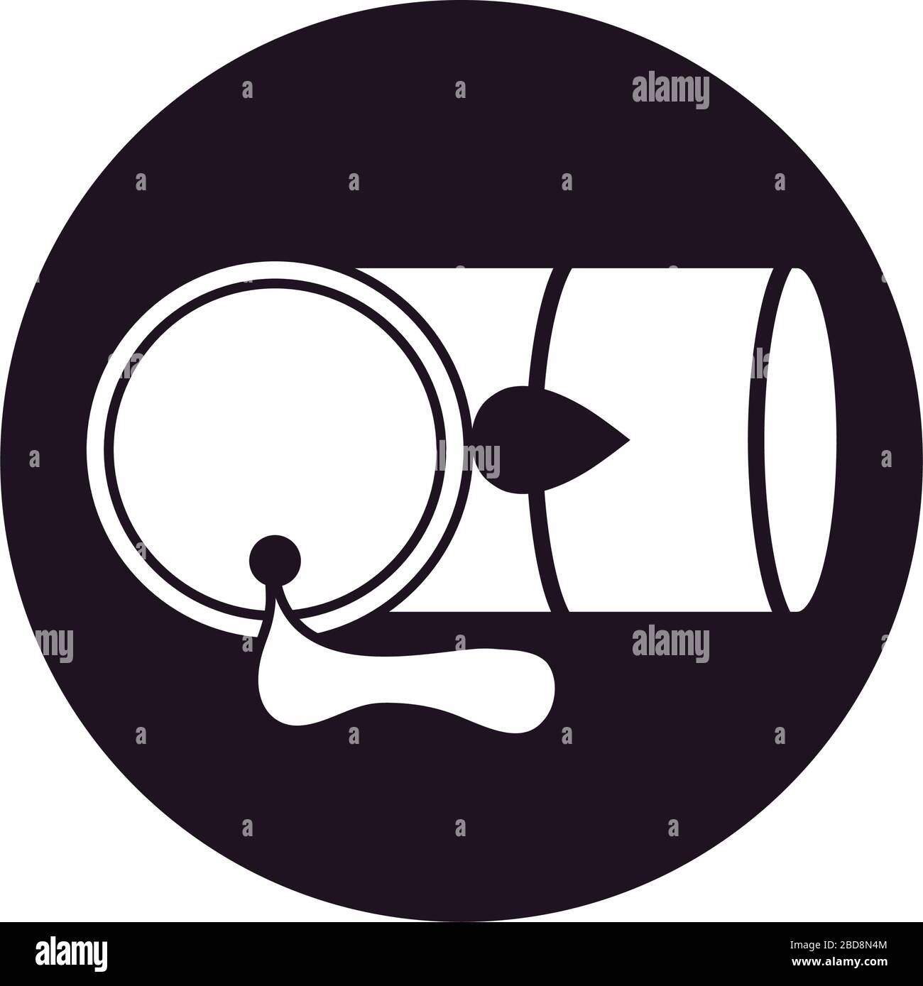 oil crash concept, broken oil barrel over white background, silhouette