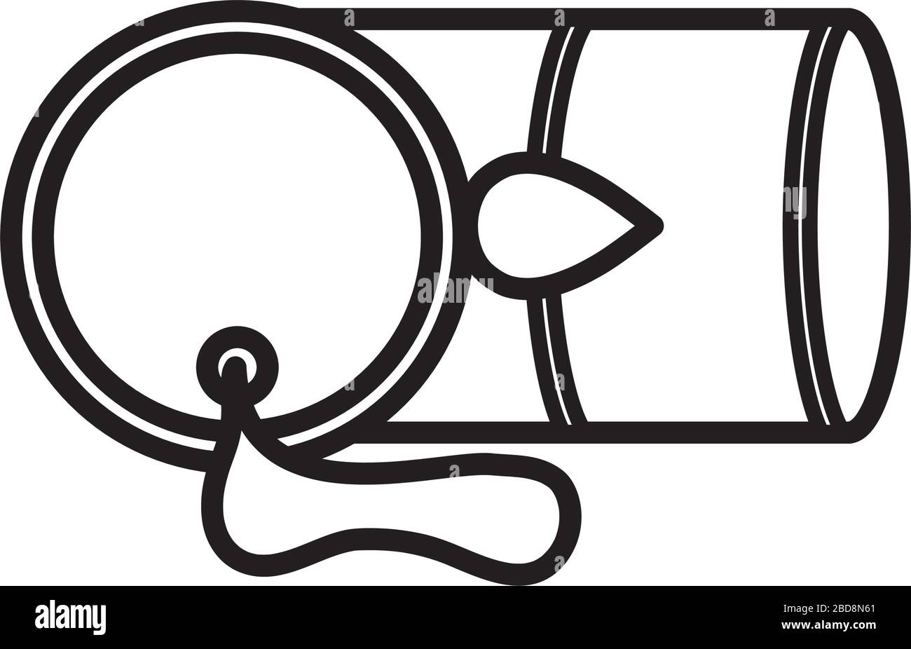 oil crash concept, broken oil barrel over white background, line style