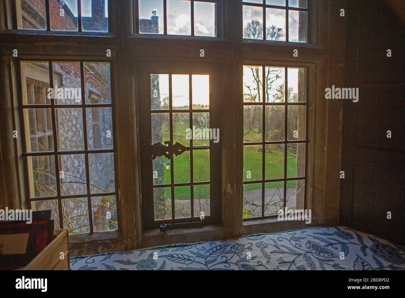 window leaded lights at Chawton House, Hampshire UK Stock Photo