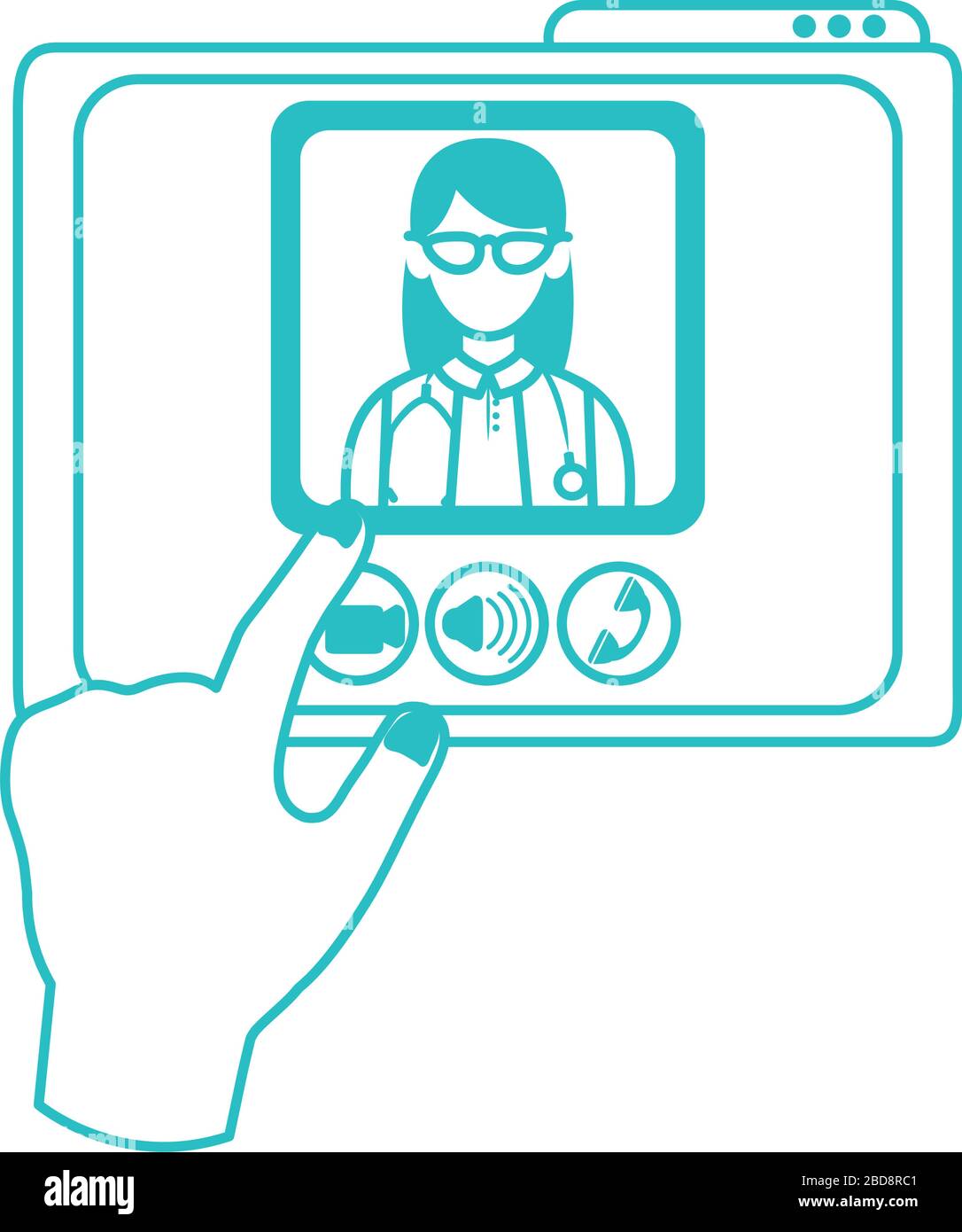 Doctor hand touching Stock Vector Images - Alamy