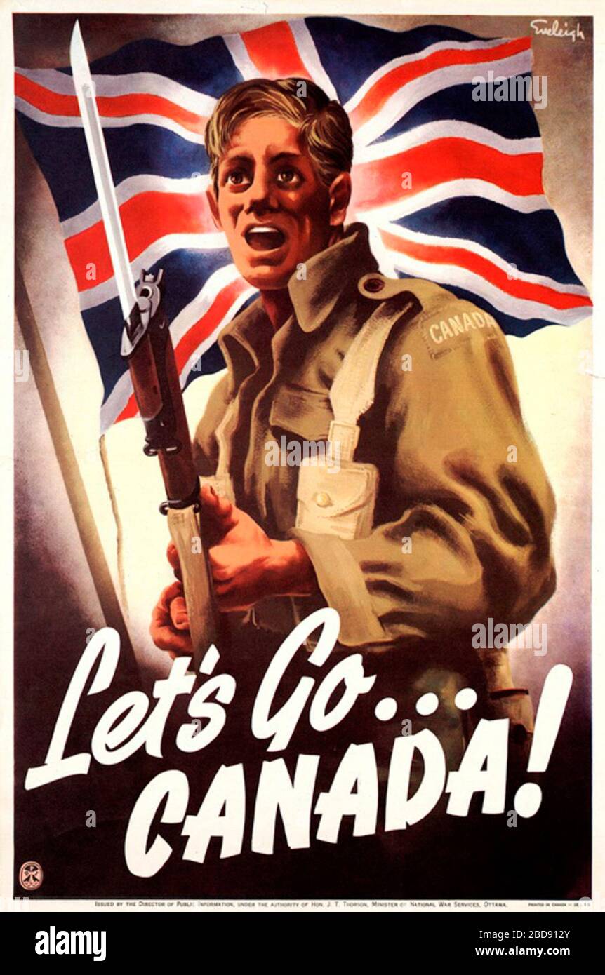 English: Wartime poster. Canada. The Bureau of Public Information was  created in September 1939 to disseminate information about Canada's war  policies. Succeeded by the Wartime Information Board, it became a key  conduit