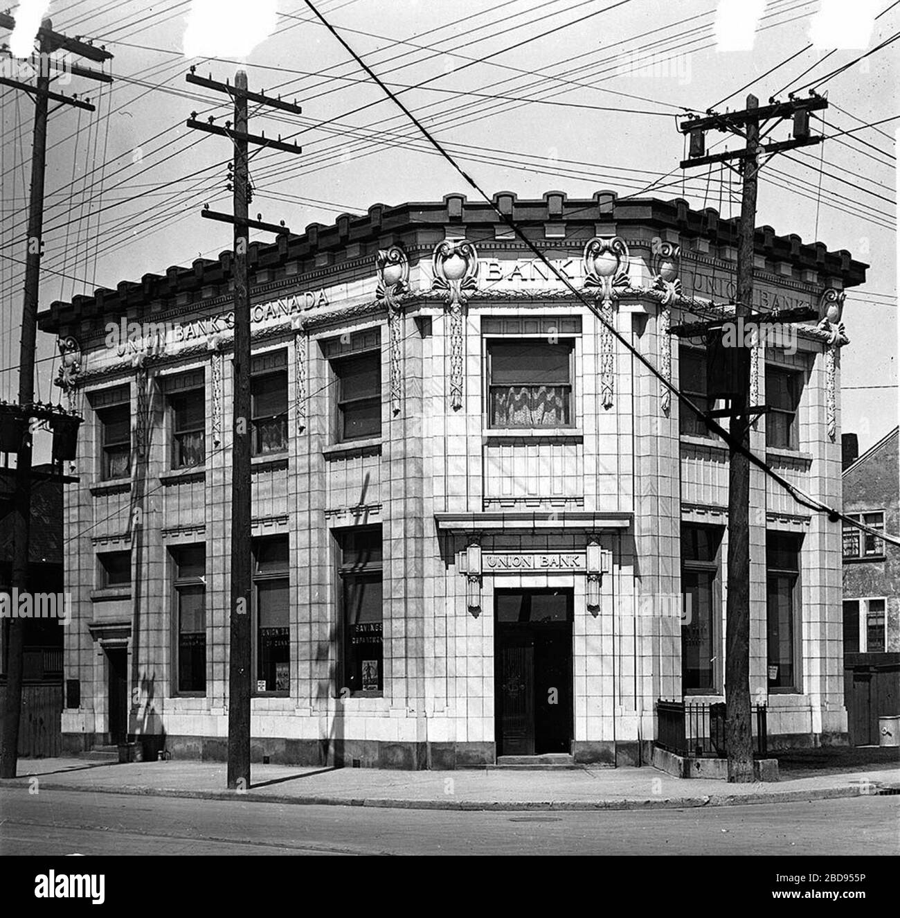 English Union Bank On The Northwest Corner Of Danforth And Pape Avenues Shortly After Completion Of This Branch The Union Bank Of Canada Merged With The Royal Bank Of Canada In 1925