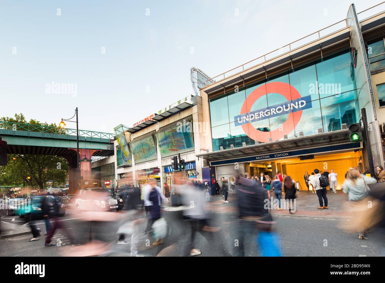 Brixton Tube Underground station entrance on Brixton Road Stock Photo