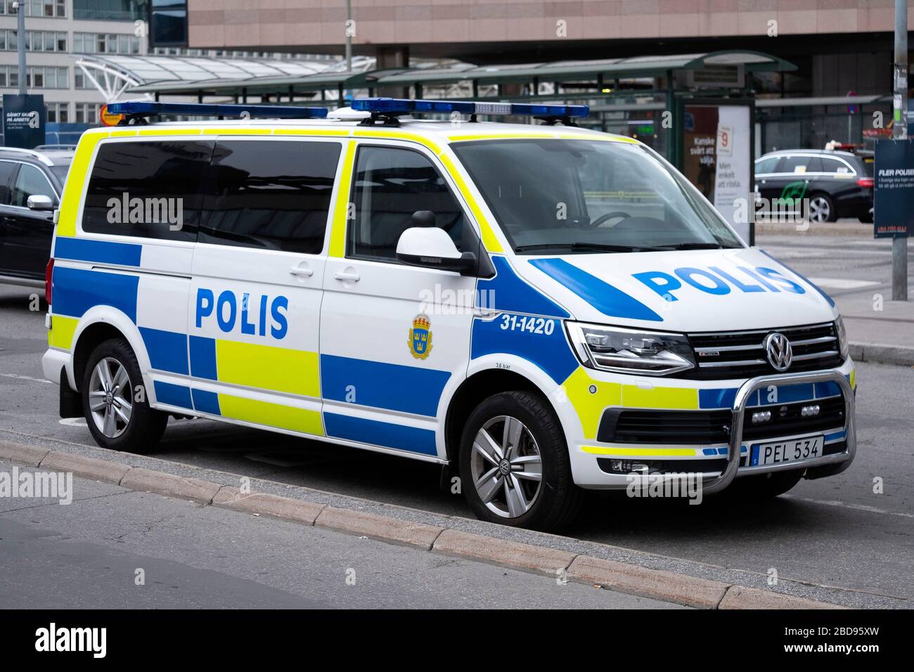 Police van in Stockholm, Sweden, Europe Stock Photo
