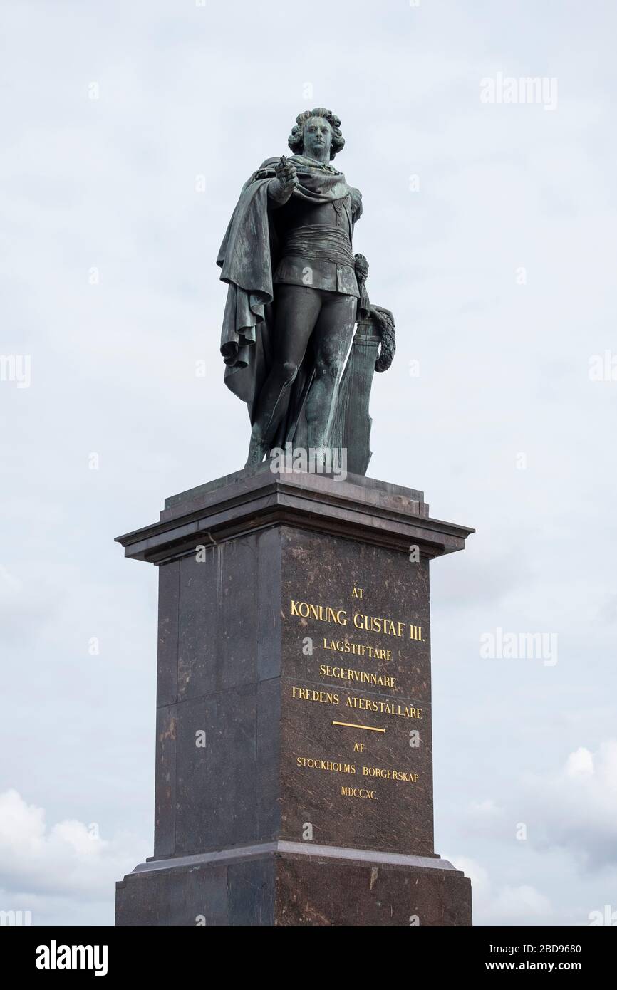 Monument to King Gustav III in Stockholm, Sweden, Europe Stock Photo