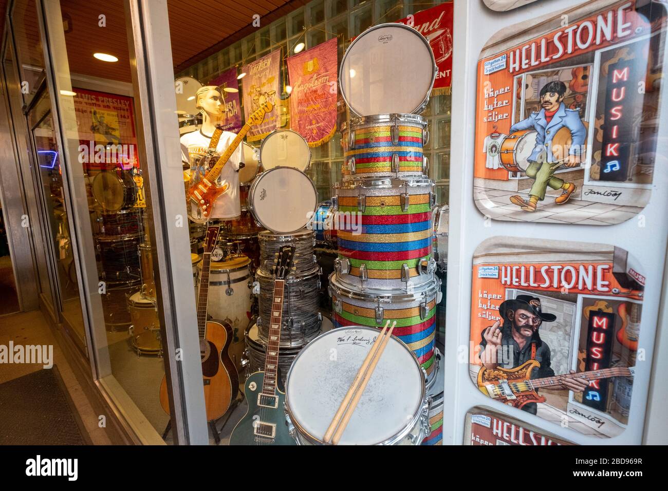 Hellstone music store in Stockholm, Sweden, Europe Stock Photo