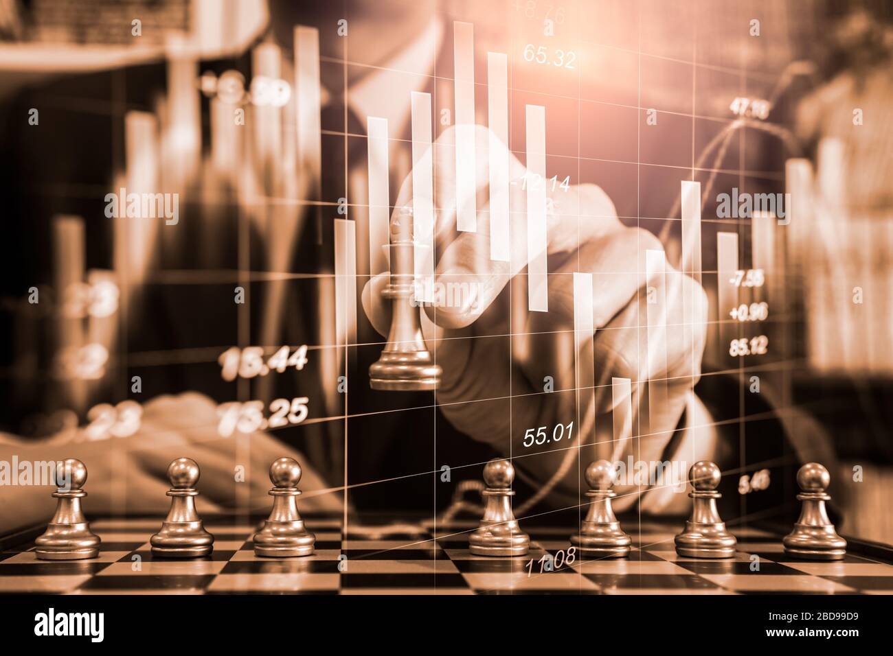 Chess Game On Chess Board On Stock Market Or Forex Trading Graph Chart For  Financial Investment Concept. Economy Trends For Digital Business Marketing  Strategy Analysis. Abstract Finance Background. Stock Photo, Picture and