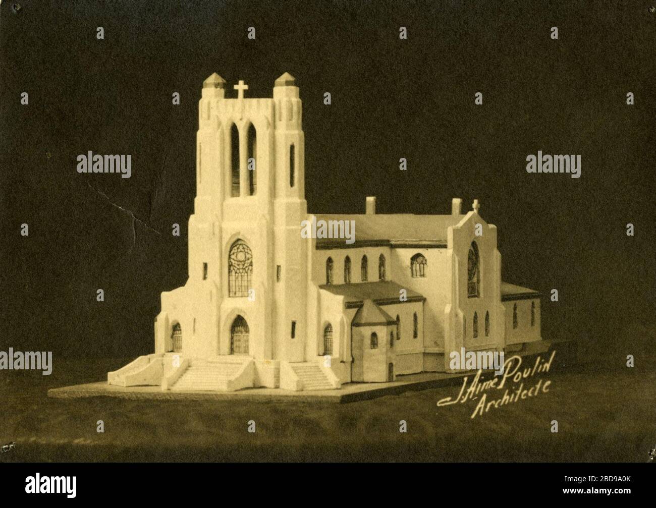 'Église de l'Immaculée-Conception-de-la-Bienheureuse-Vierge-Marie . - [1925]; 1925date QS:P571,+1925-00-00T00:00:00Z/9; This file has been scanned and uploaded to Wikimedia Commons with the gracious permission and cooperation of Bibliothèque et Archives nationales du Québec and Wikimedia Canada under the Félix Barrière project.; ' Stock Photo