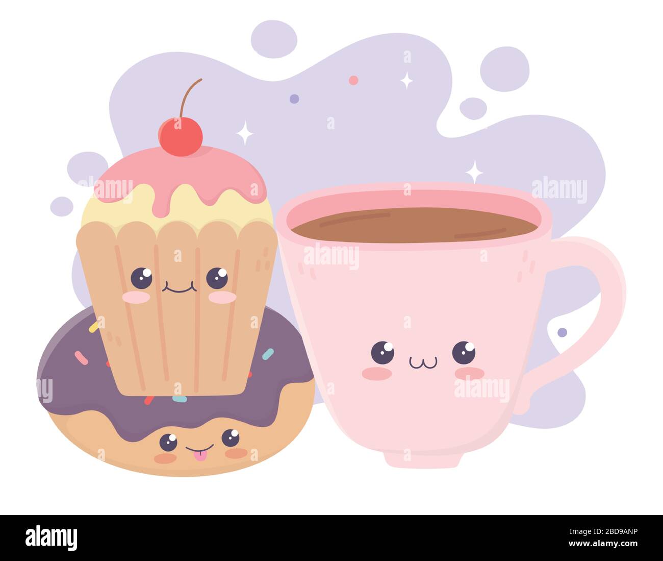 https://c8.alamy.com/comp/2BD9ANP/cute-coffee-cup-donut-and-cupcake-kawaii-cartoon-character-vector-illustration-2BD9ANP.jpg