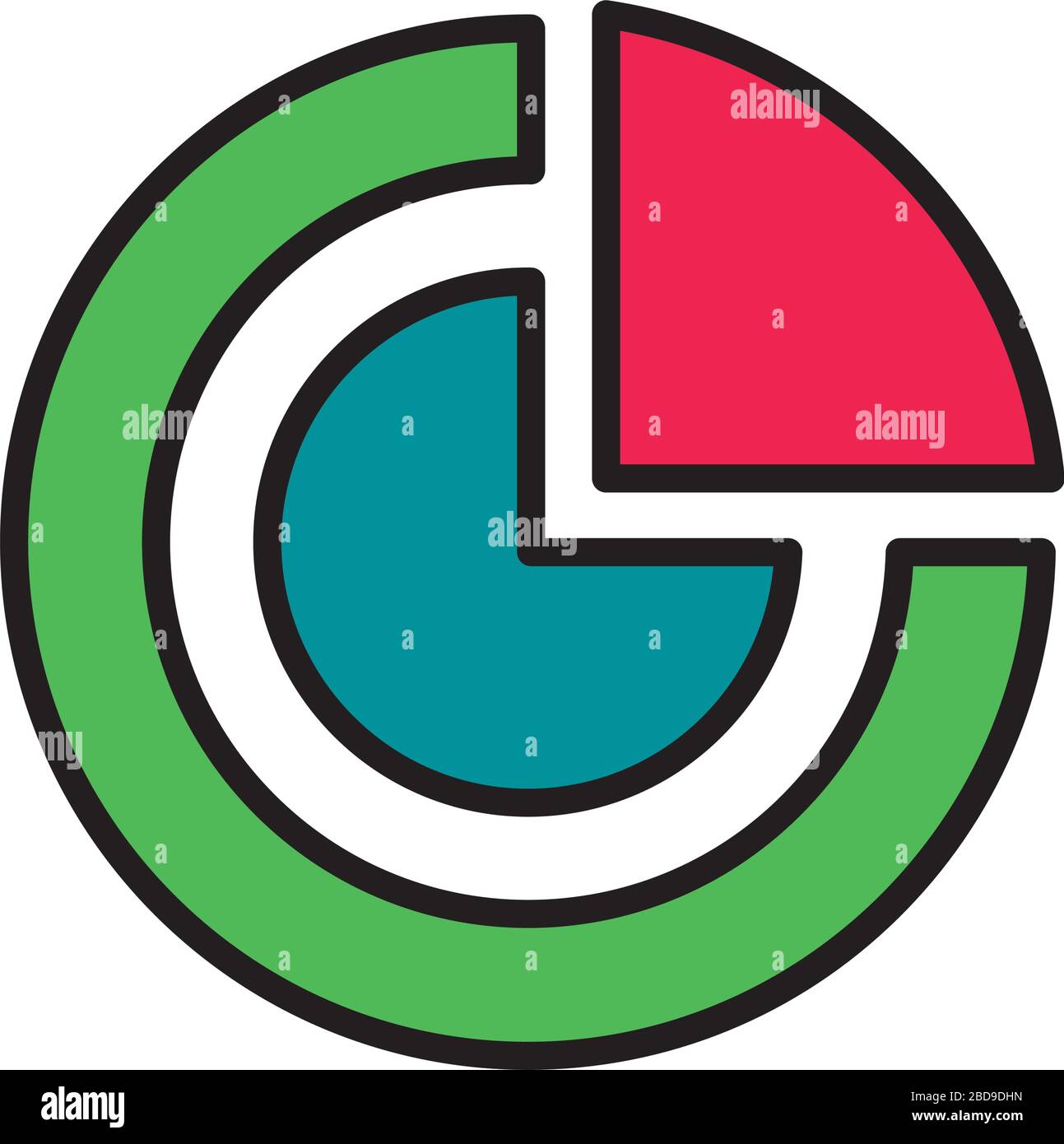 statistics pie line and fill style icon Stock Vector Image & Art - Alamy