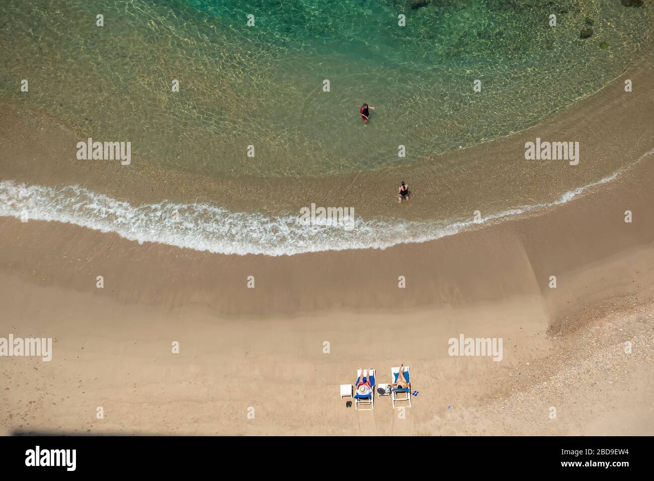 aerial beach scene Stock Photo