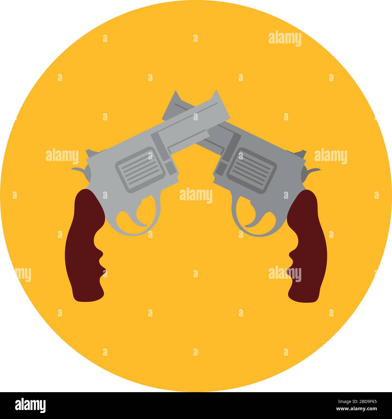 guns crossed block and flat style Stock Vector Image & Art - Alamy