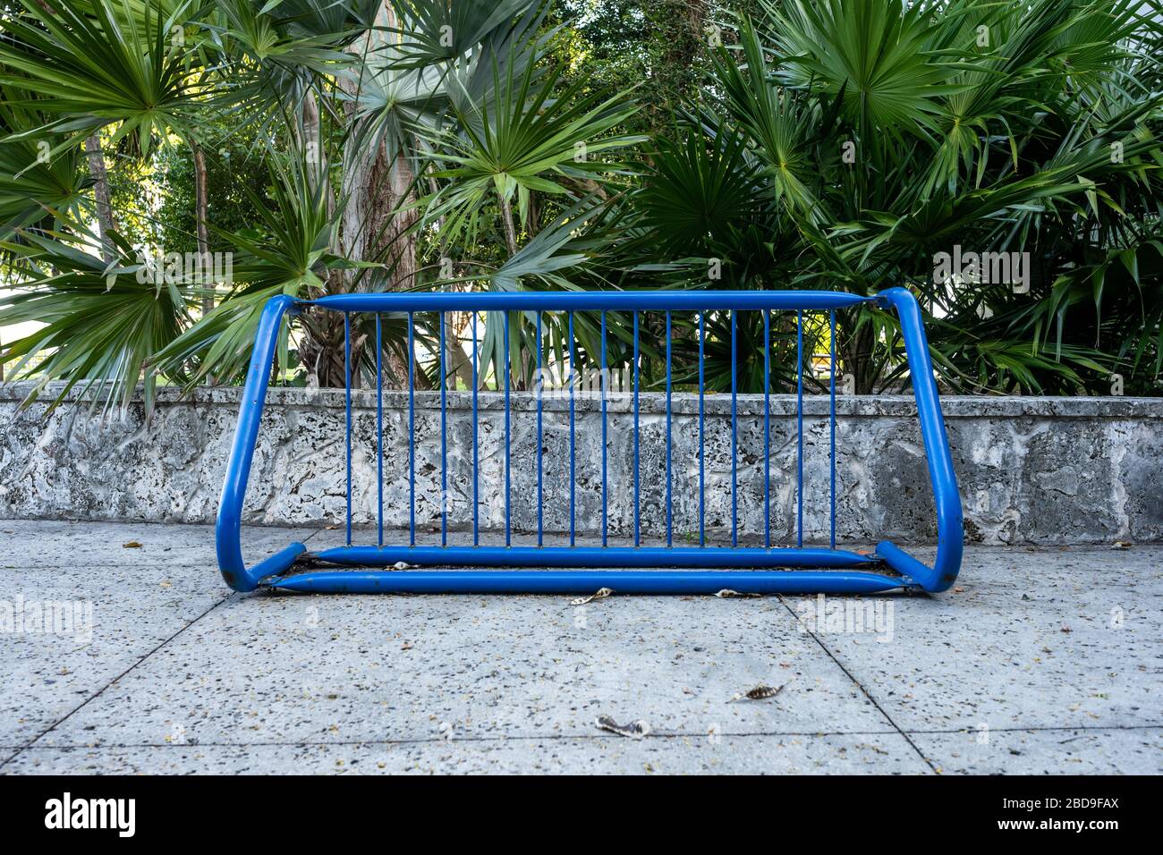 blue bike rack