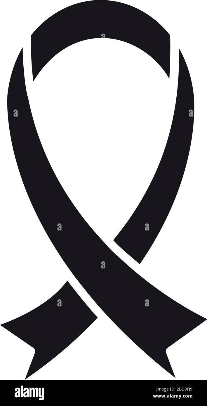 charity ribbon icon over white background, silhouette style, vector ...