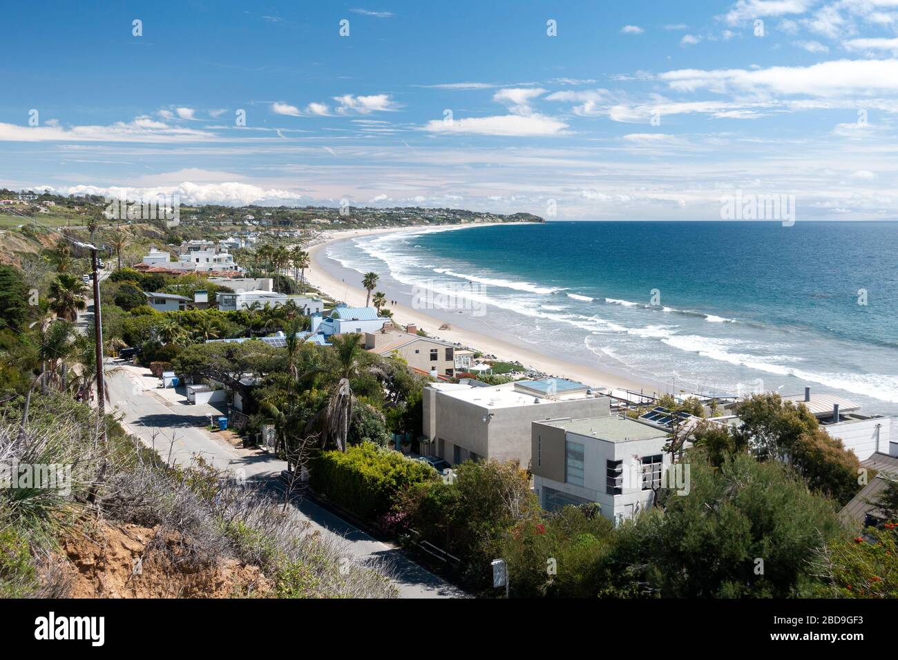 Looking towards Point Dume at Trancas Beach, Malibu, California Stock Photo