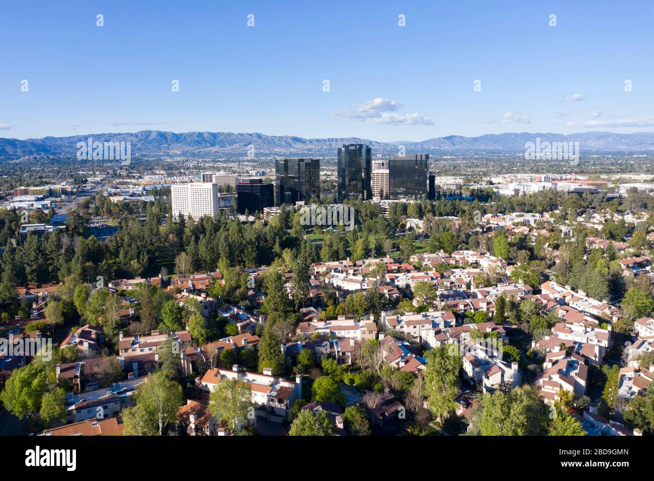 Aerial views of Warner Center in Woodland Hills, California Stock Photo