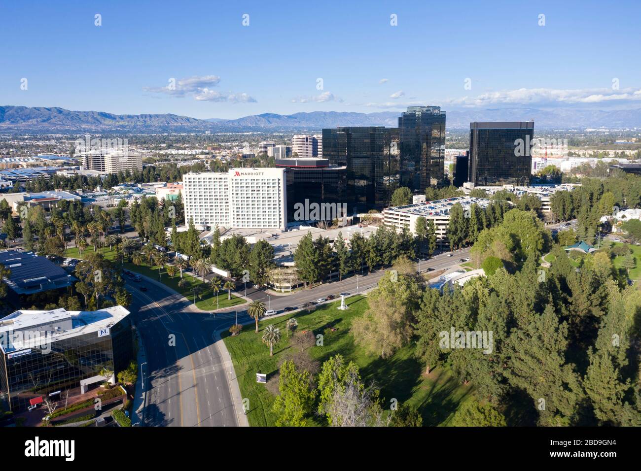 Aerial views of Warner Center in Woodland Hills, California Stock Photo Alamy