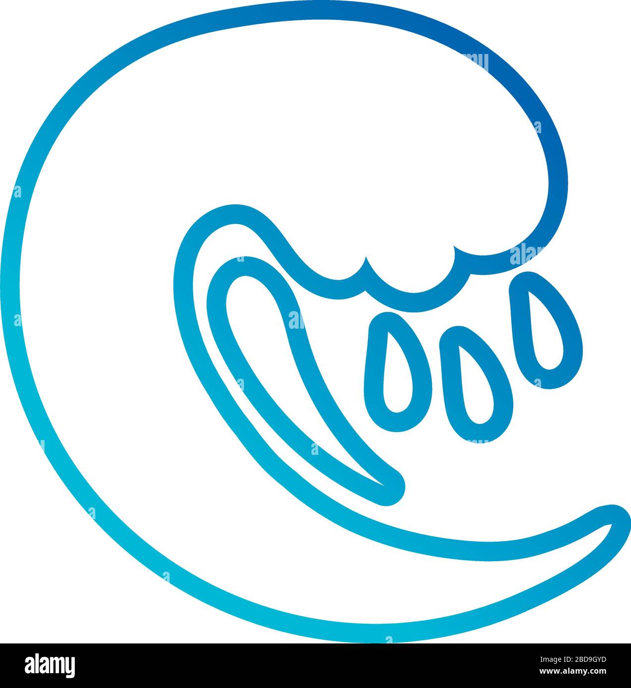 water wave ocean line gradient style icon Stock Vector Image & Art - Alamy