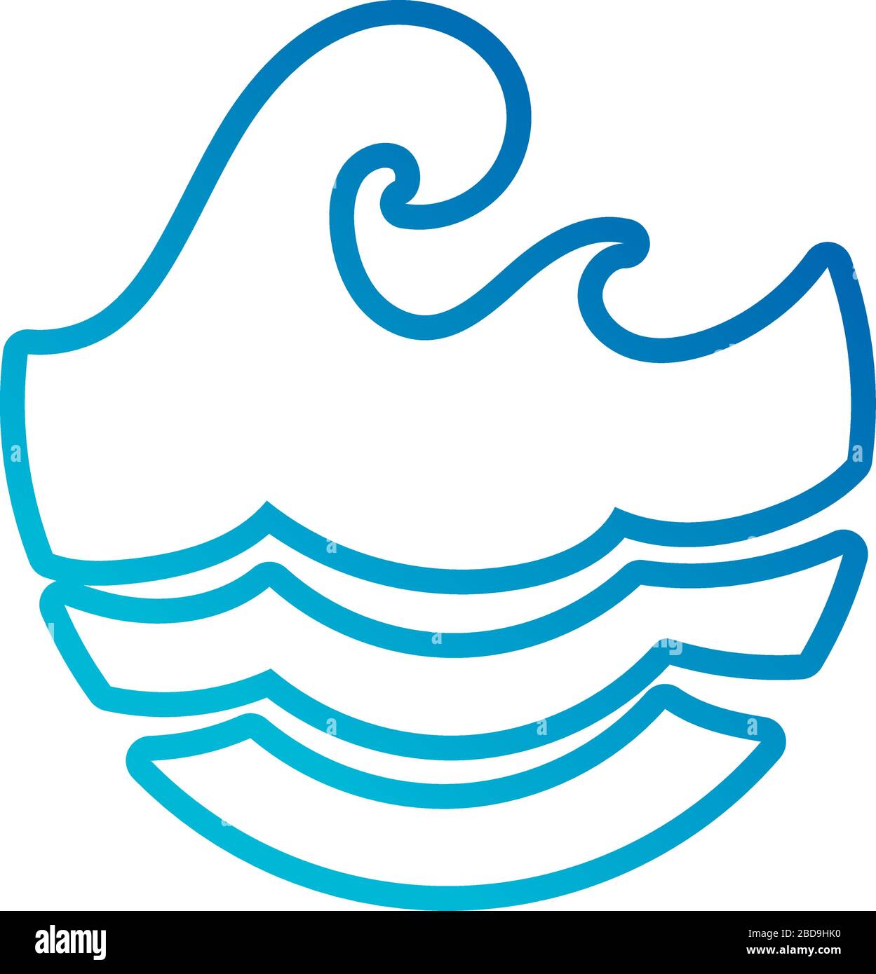 water waves ocean line gradient style icon Stock Vector Image & Art - Alamy