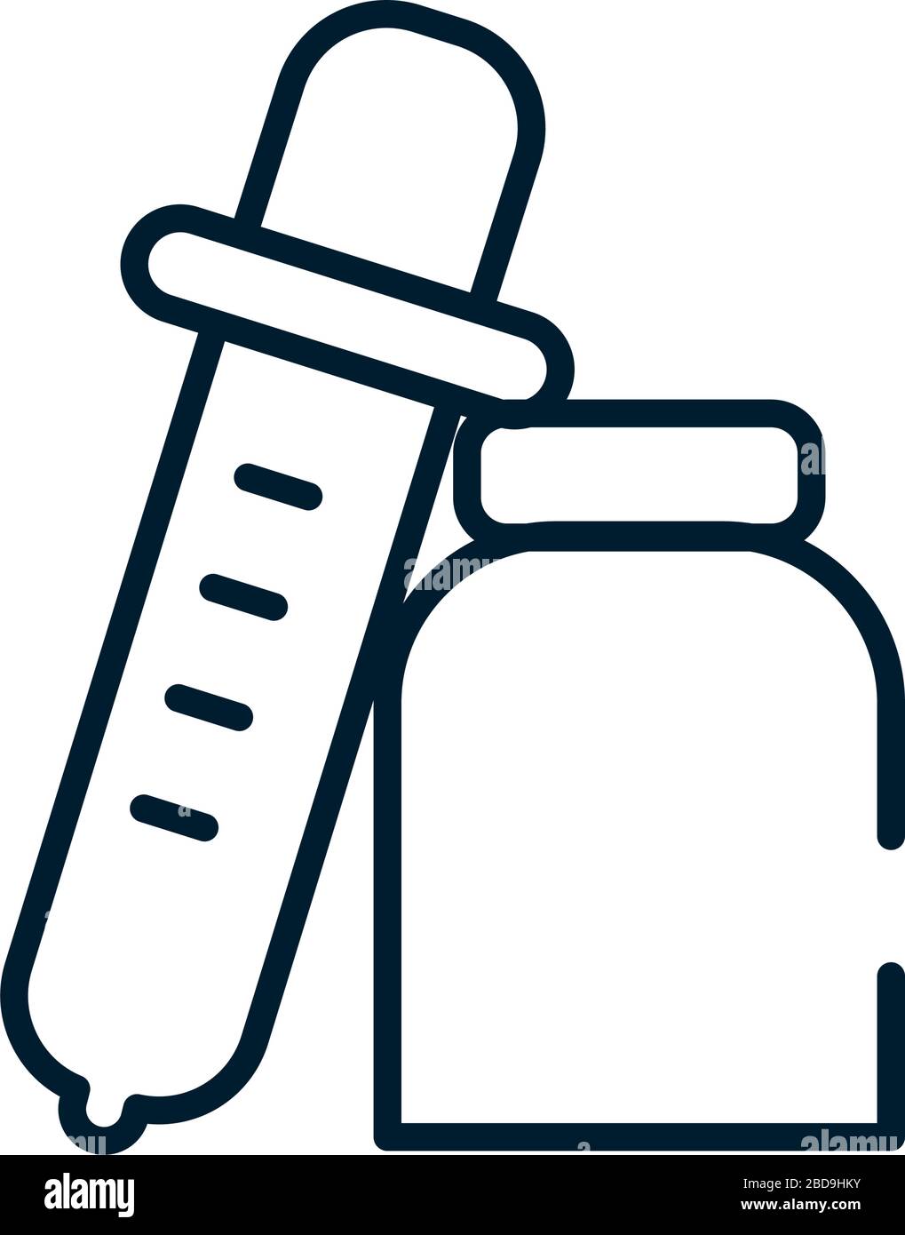 dropper and test bottle icon over white background, line style, vector ...