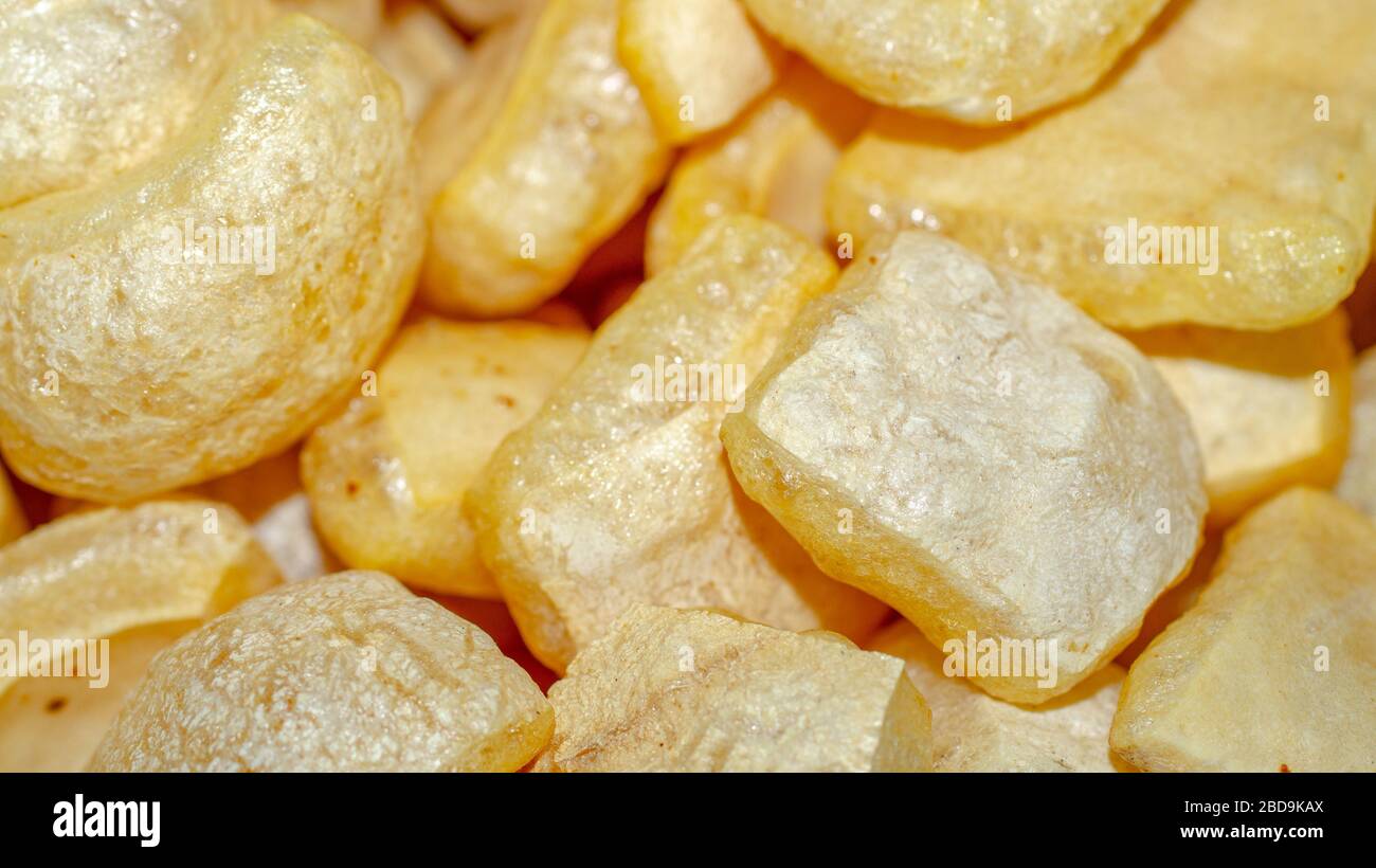 Rambak / Krecek / Jangek, traditional cracker from Indonesia made from cattle skin Stock Photo
