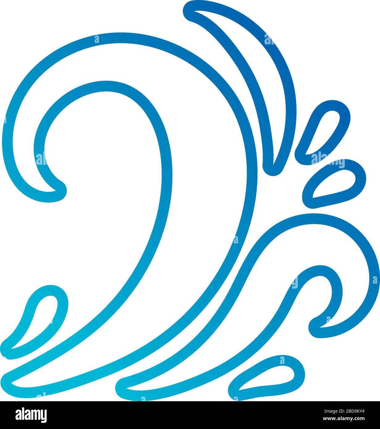 water wave ocean line gradient style icon Stock Vector Image & Art - Alamy