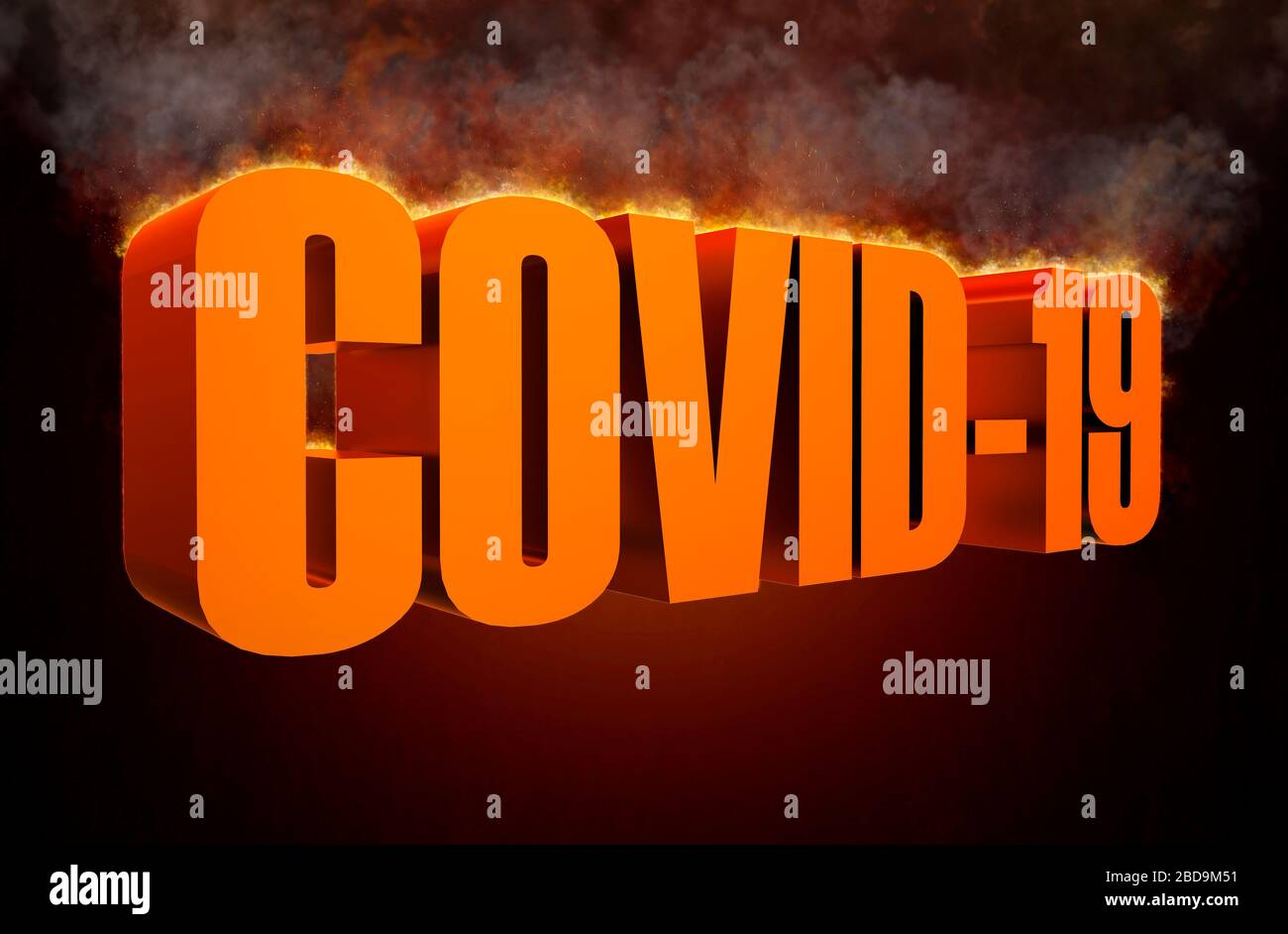Abbreviation Coronavirus infection COVID-19 title 3d illustration Stock Photo