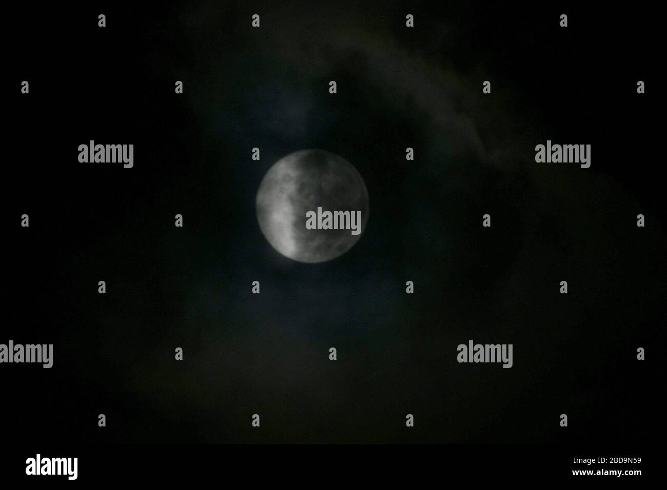 Jakarta Indoneisa 8th Apr The Super Pink Moon The Biggest Supermoon Of The Year Seen From Jakarta The Full Moon Will Be At Perigee Syzygy Meaning It Will Be Closest To