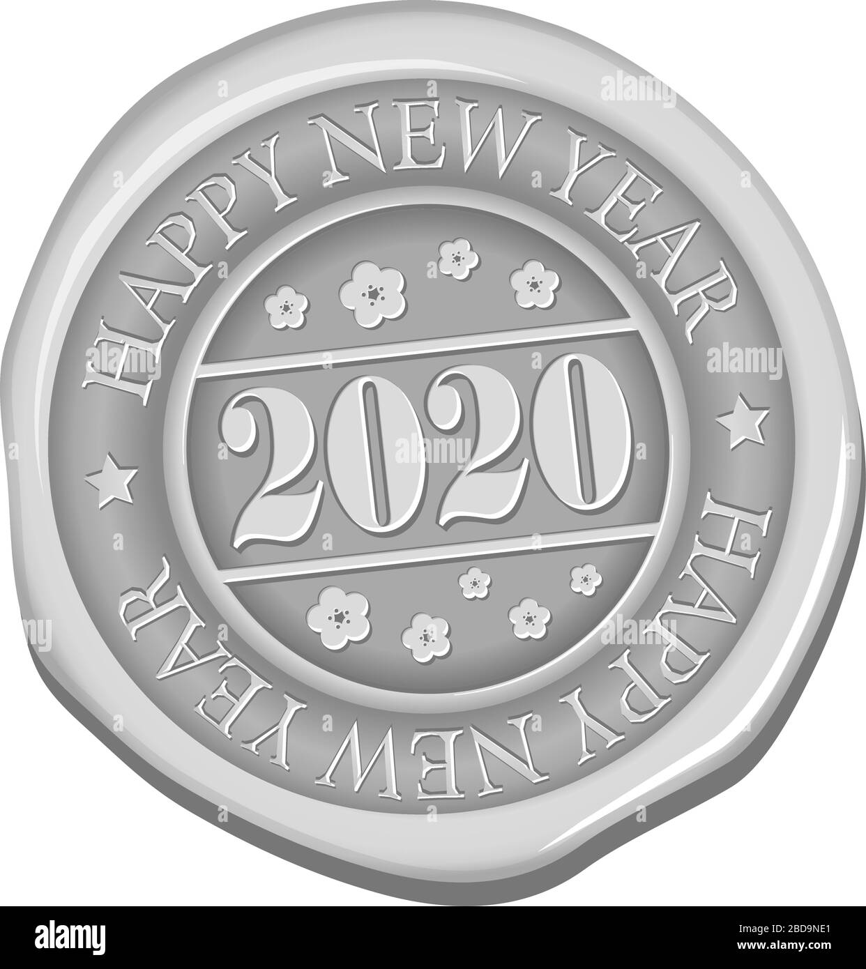 2020 sealing wax vector illustration / Happy new year Stock Vector