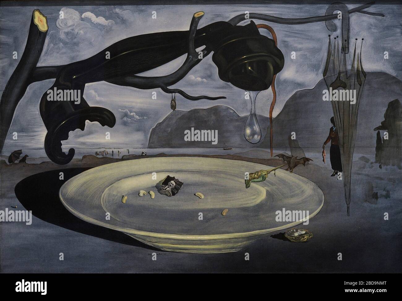 Salvador Dalí (1904-1989). Pintor surrealista español. El enigma de Hitler, 1939. Óleo sobre lienzo, 95 x 141 cm. Museo Nacional Centro de Arte Reina Sofía. Madrid. España. Stock Photo