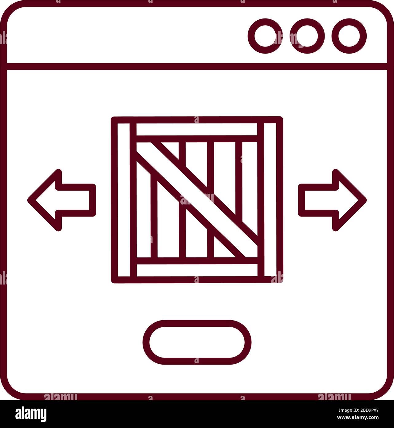 fast delivery concept, web page with box icon over white background ...
