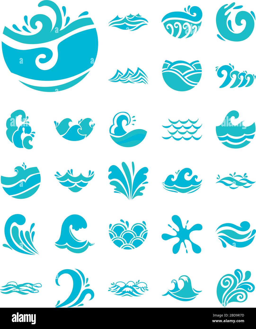 bundle of waves ocean set icons Stock Vector Image & Art - Alamy