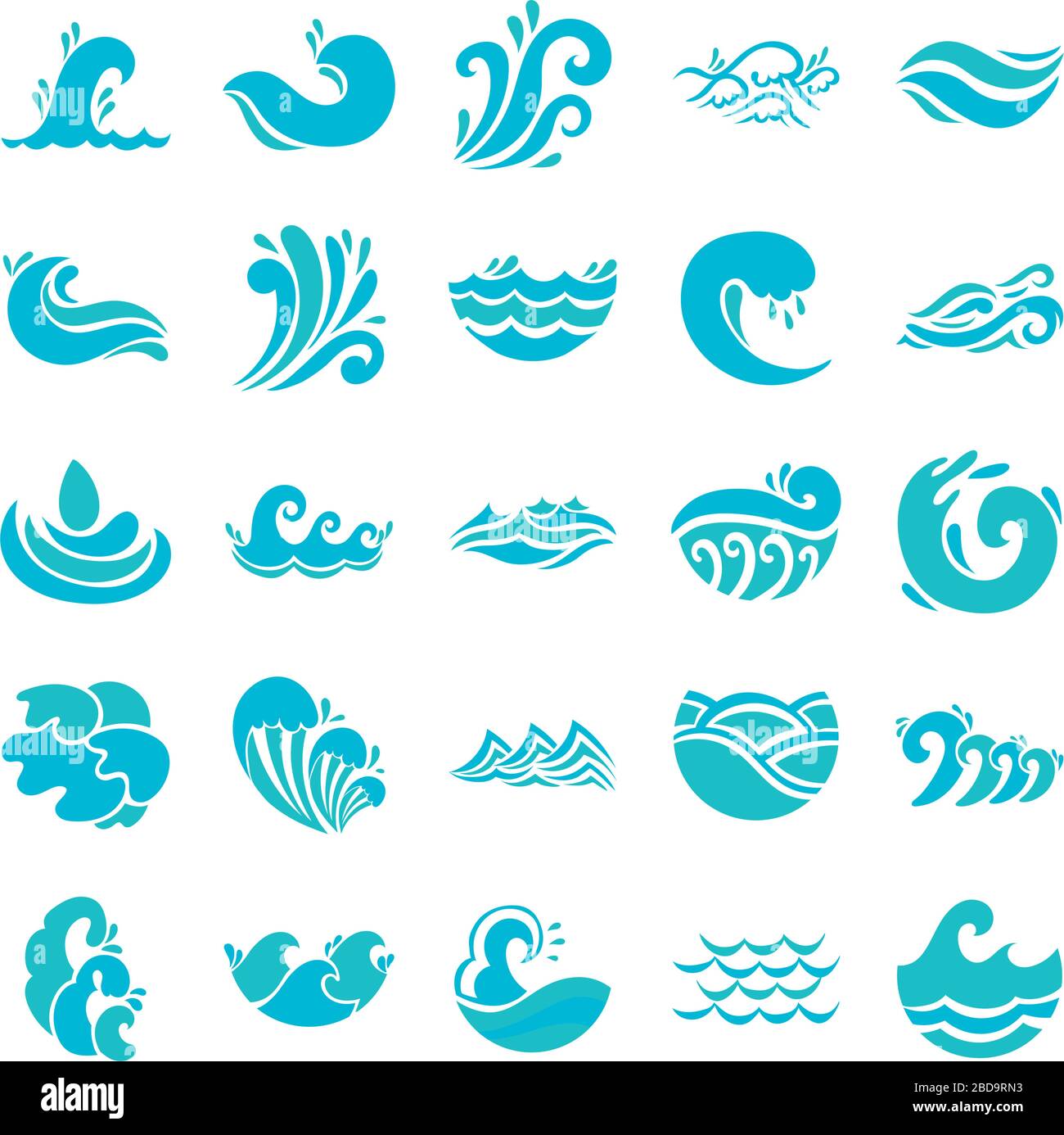 bundle of waves ocean set icons Stock Vector Image & Art - Alamy
