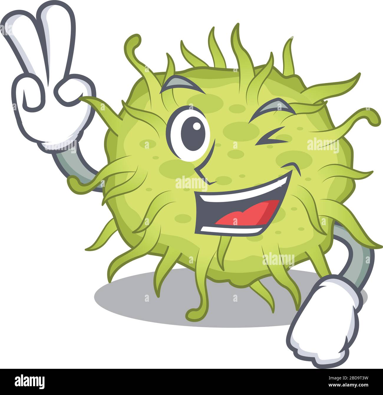 Happy bacteria coccus cartoon design concept with two fingers Stock Vector  Image & Art - Alamy