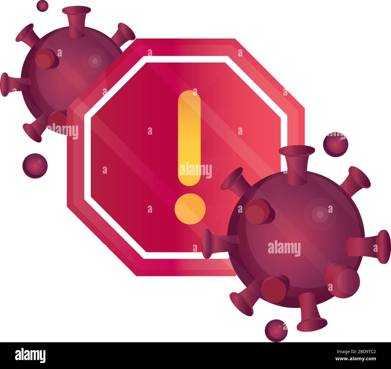 alert medical warning pandemic stop coronavirus covid 19 vector ...