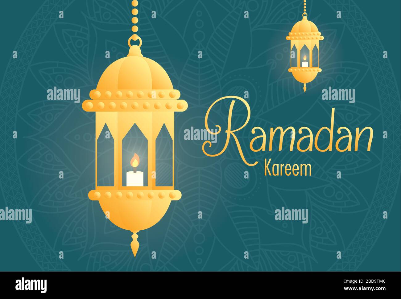 Ramadan Kareem Golden Lanterns Hanging Icons Stock Vector Image Art Alamy