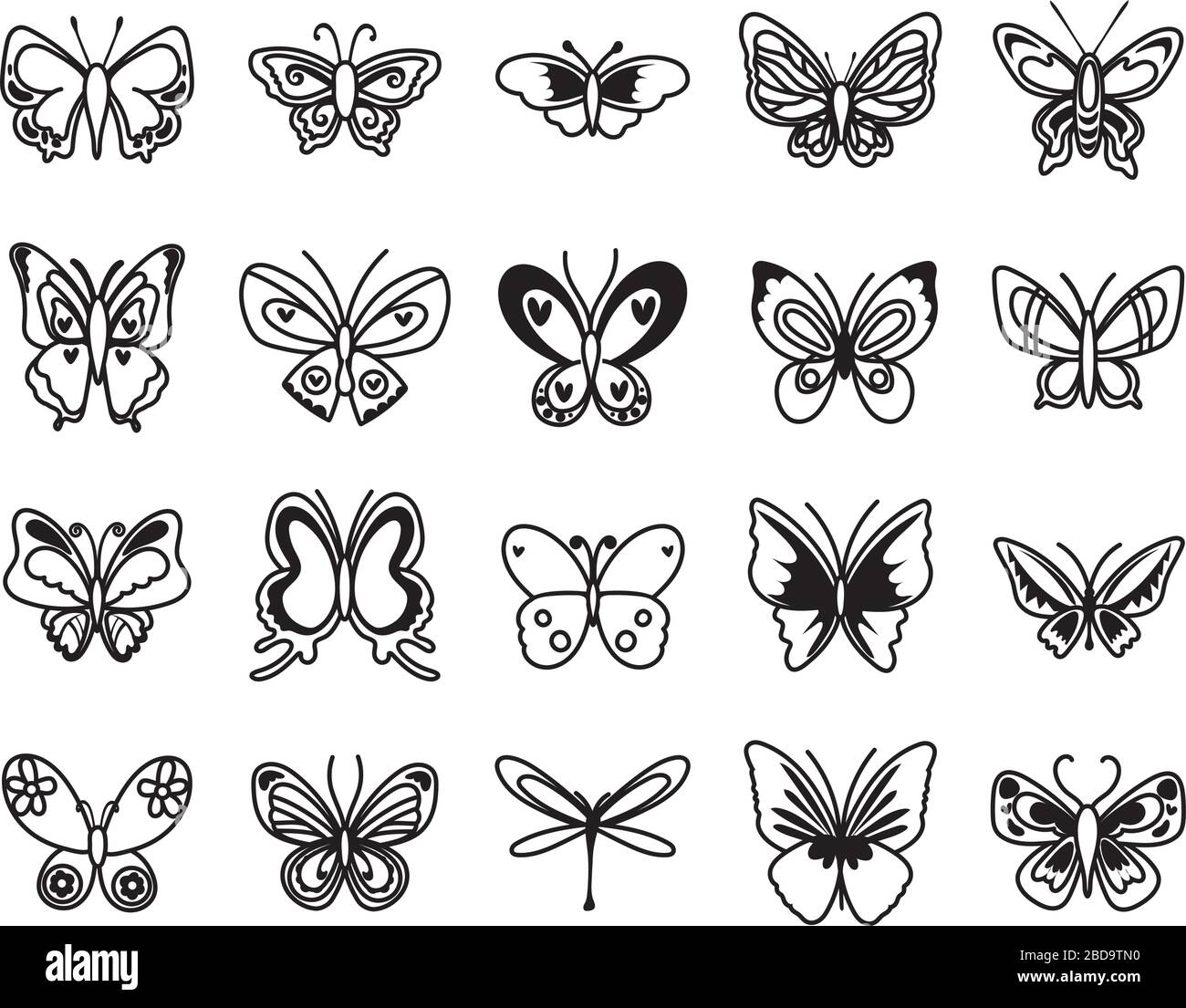 bundle of butterflies set icons Stock Vector Image & Art - Alamy