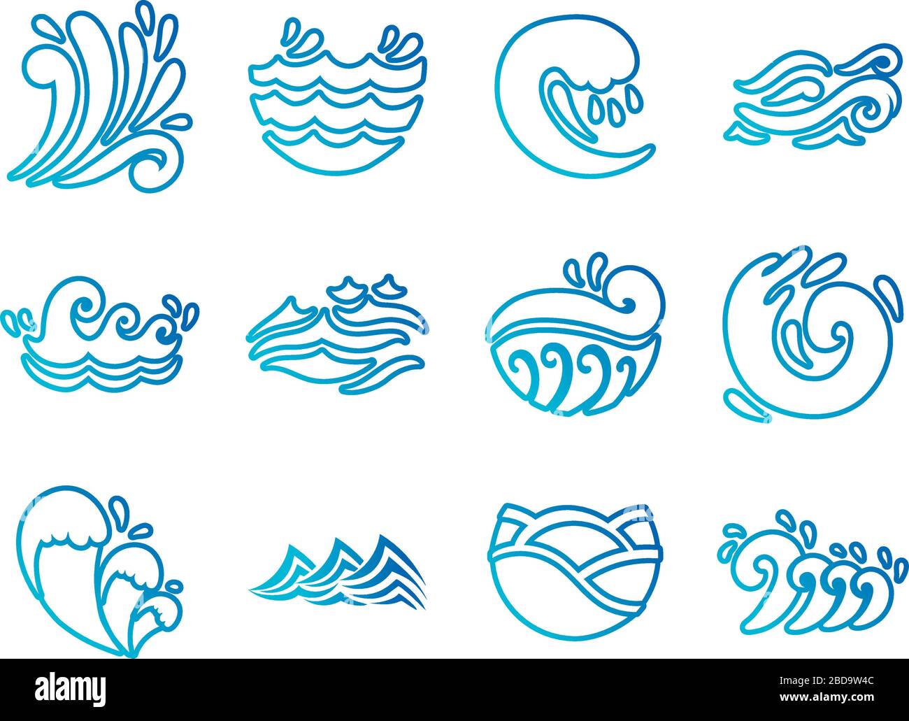 bundle of waves ocean set icons Stock Vector Image & Art - Alamy
