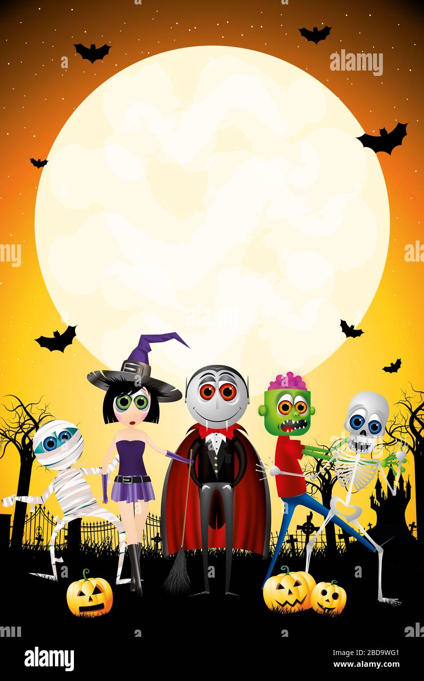Halloween Poster Template With Copy Space Stock Photo Alamy