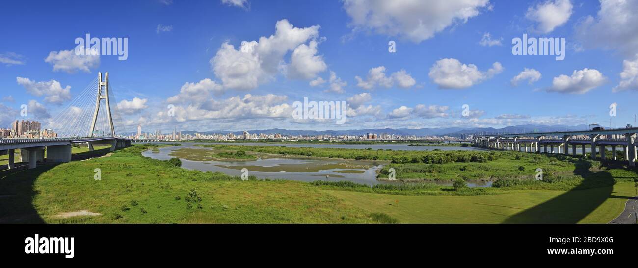 Panoramic shot of New Taipei City Taiwan Stock Photo - Alamy