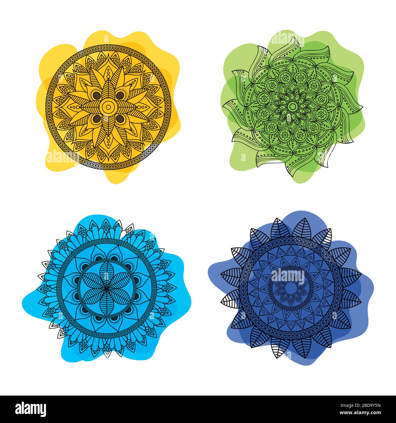 bundle of beautiful mandalas icons Stock Vector Image & Art - Alamy