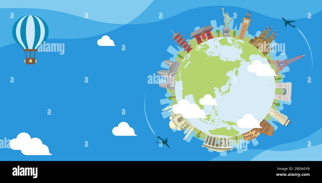 Time to Travel (vacation, sightseeing ) banner vector illustration / no ...