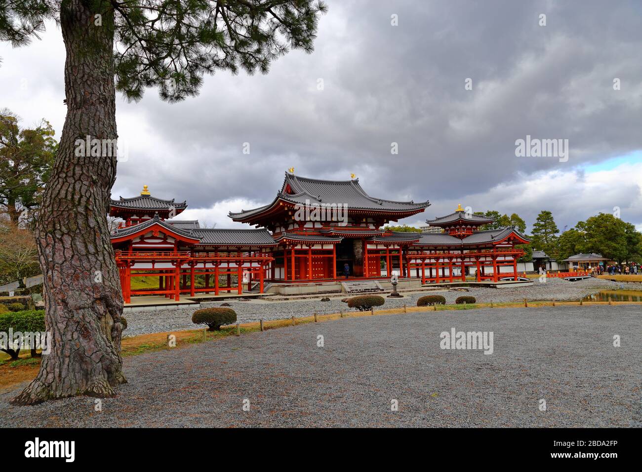 Traditional Japanese architecture in the Byodoin Complex at the city of ...