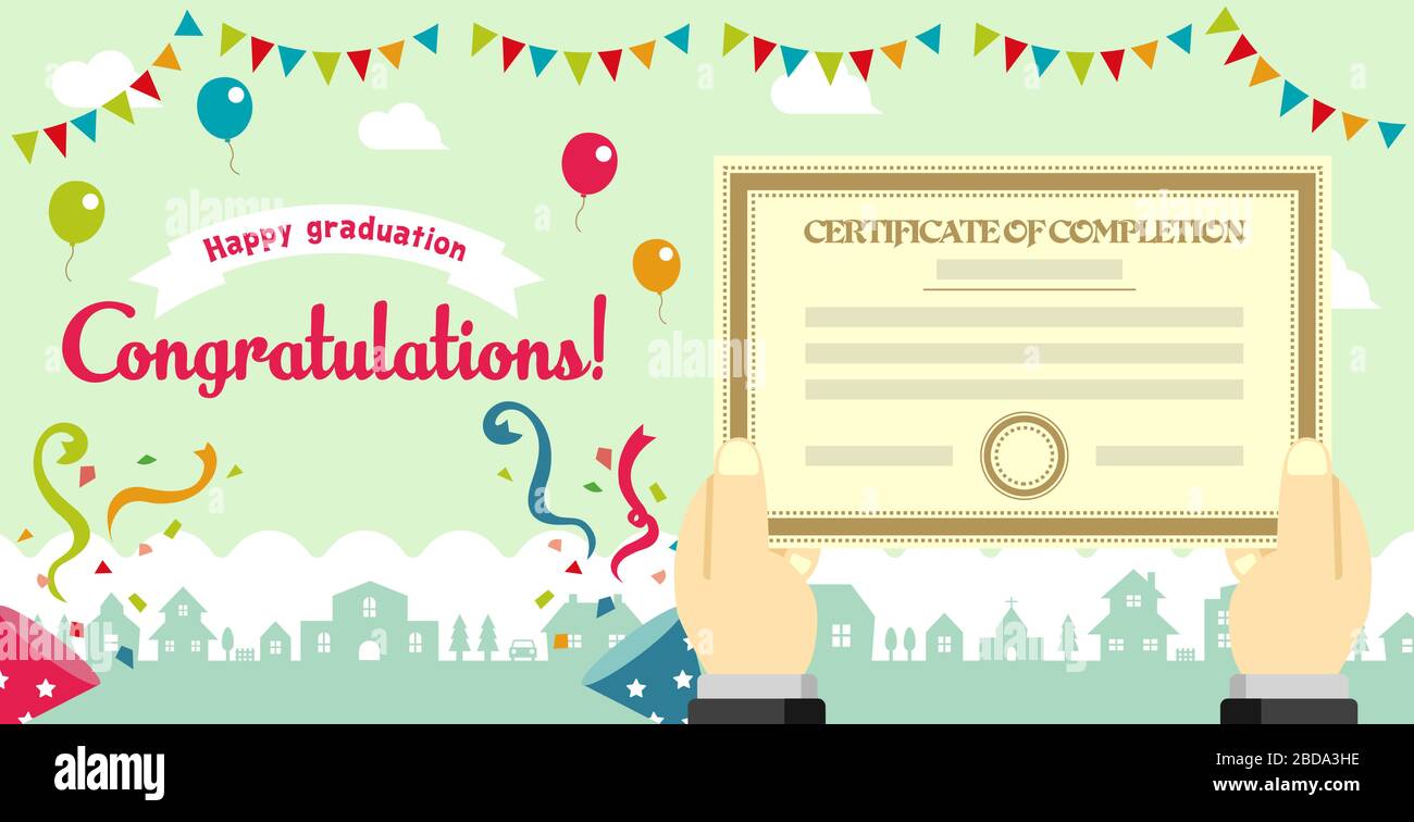 Congratulations on your graduation / vector banner illustration Stock Vector