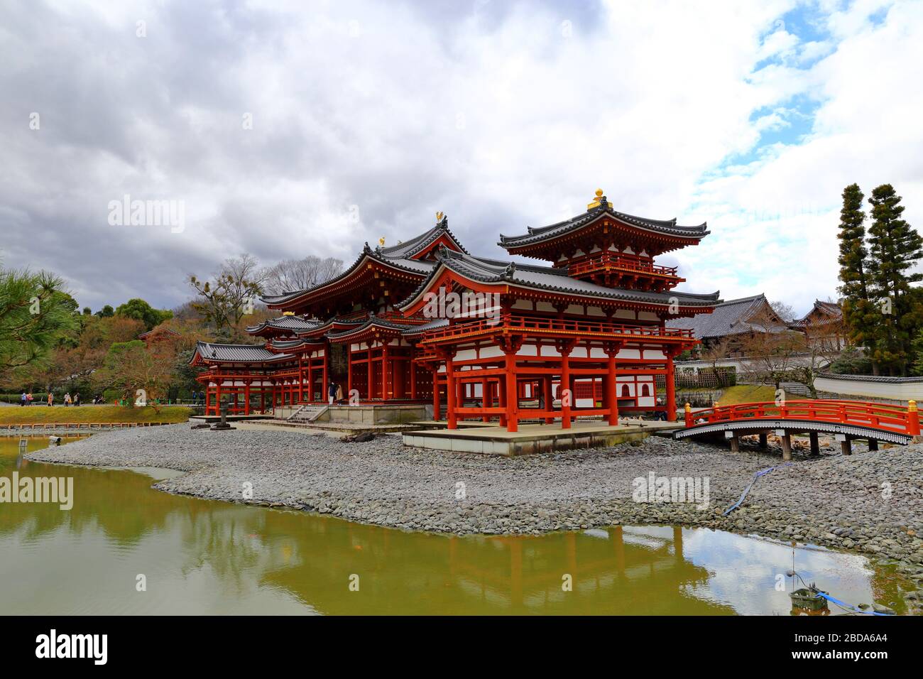 Traditional Japanese architecture in the Byodoin Complex at the city of ...
