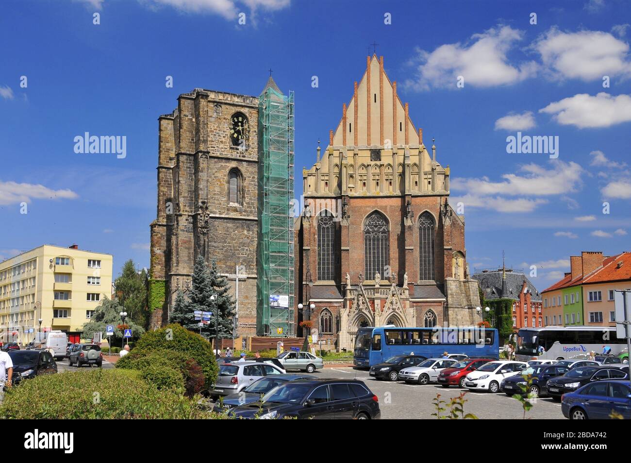 Cathedral of St. James and St. Agnes. Nysa, Opole Voivodeship, Poland. Stock Photo