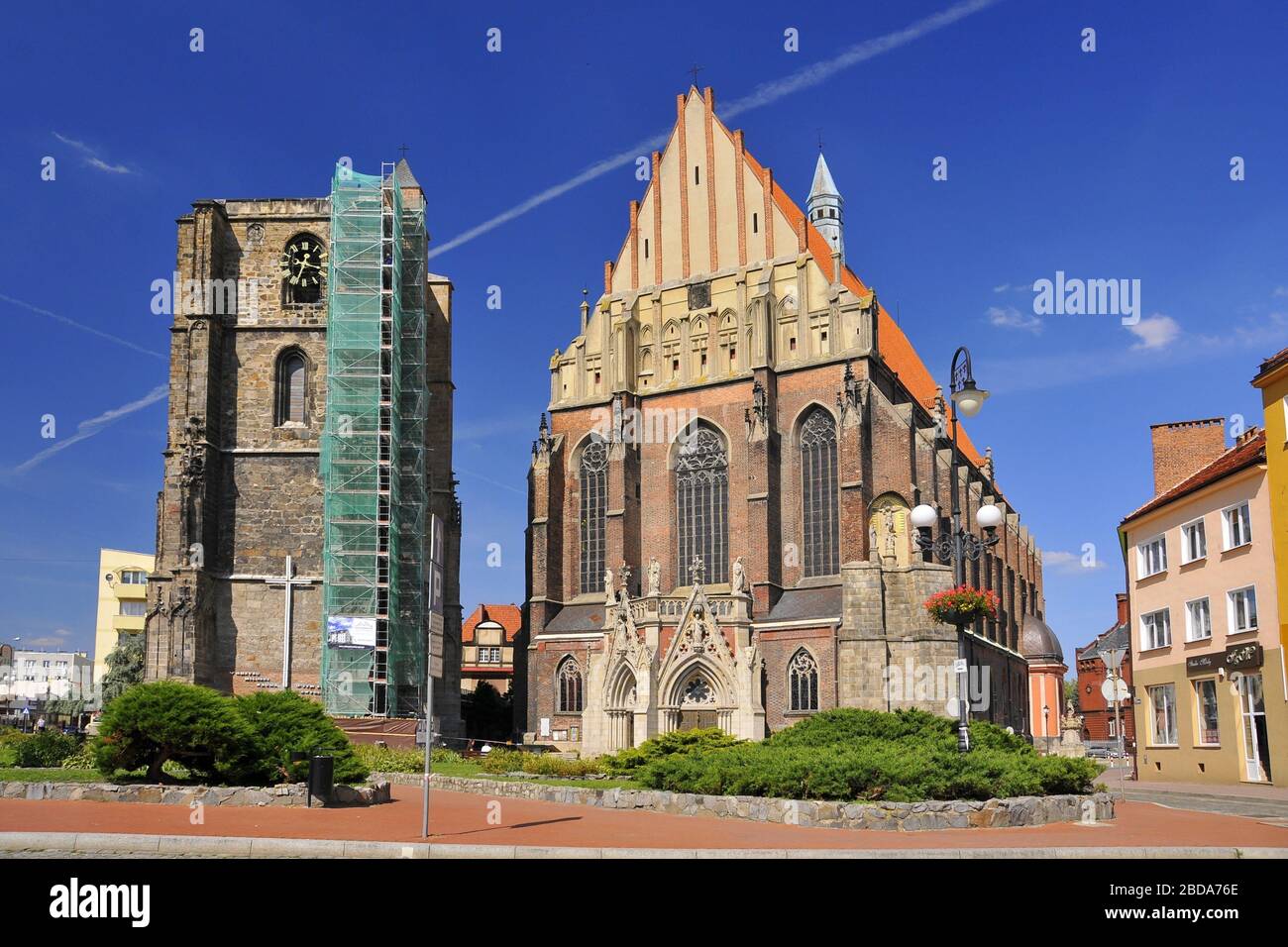 Cathedral of St. James and St. Agnes. Nysa, Opole Voivodeship, Poland. Stock Photo