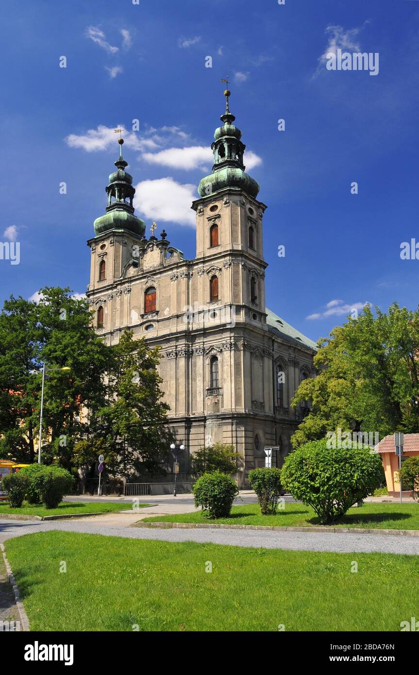 Church of the Holy Apostles Peter and Paul. Nysa, Opole Voivodeship, Poland. Stock Photo